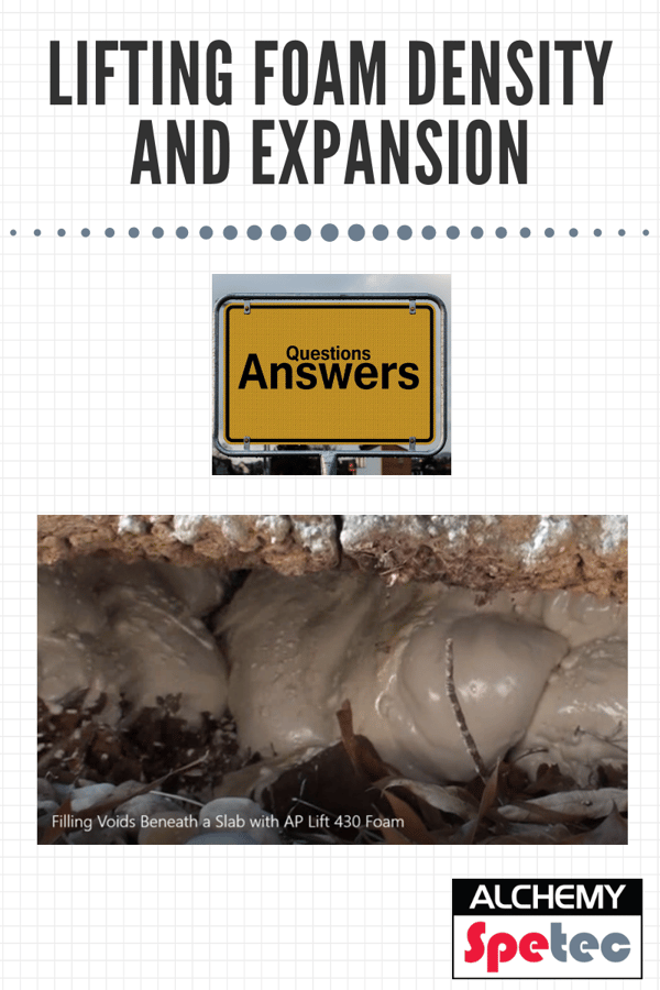 Lifting Foam Density and Expansion